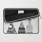 Plants in Black and White Vases Laptop Sleeve Gallery Image 2