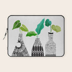 Plants in Black and White Vases Laptop Sleeve Gallery Image 1