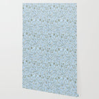 Blue and Gray Modern Florals Wallpaper Gallery Image 2