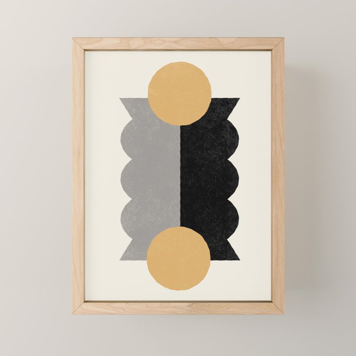 BalanceColorblock - Gold Black Mini Art Print Gallery Image 1