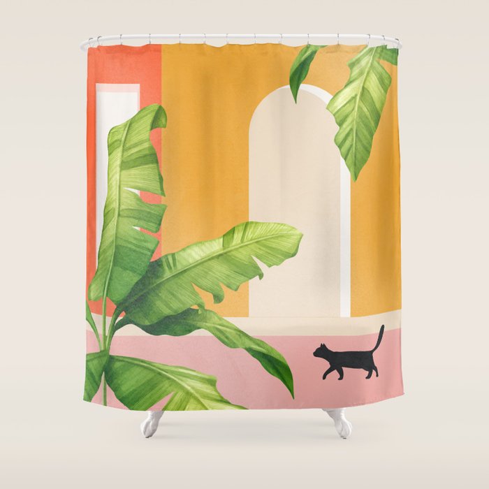 Cat Space III Shower Curtain Gallery Image 1