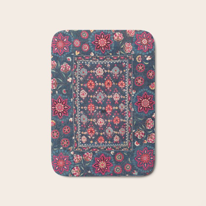 Lakai Suzani Shakhrisyabz Uzbek Embroidery Print Bath Mat Gallery Image 1