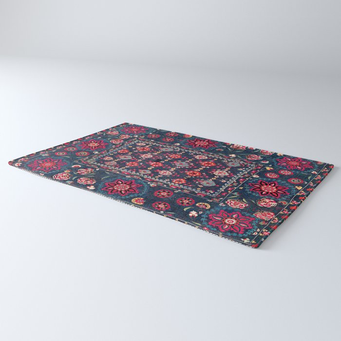 Lakai Suzani Shakhrisyabz Uzbek Embroidery Print Rug Gallery Image 3