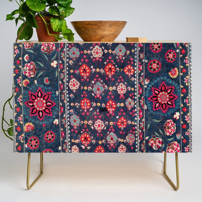 Lakai Suzani Shakhrisyabz Uzbek Embroidery Print Credenza Gallery Image 1
