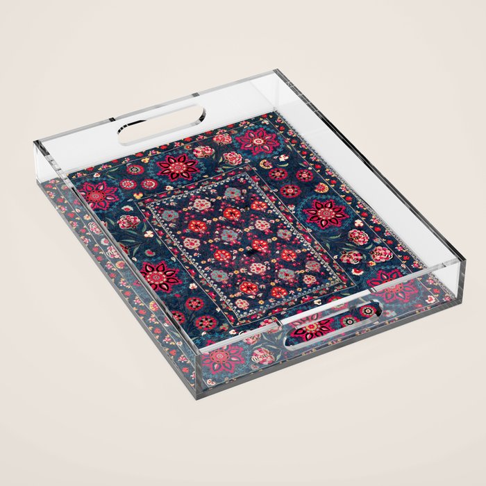 Lakai Suzani Shakhrisyabz Uzbek Embroidery Print Acrylic Tray Gallery Image 1
