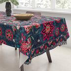 Lakai Suzani Shakhrisyabz Uzbek Embroidery Print Tablecloth Gallery Image 3