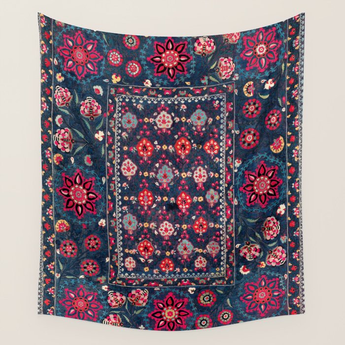 Lakai Suzani Shakhrisyabz Uzbek Embroidery Print Wall Tapestry Gallery Image 1