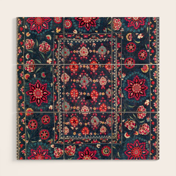 Lakai Suzani Shakhrisyabz Uzbek Embroidery Print Wood Wall Art Gallery Image 1