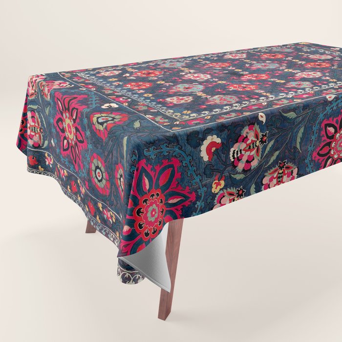 Lakai Suzani Shakhrisyabz Uzbek Embroidery Print Tablecloth Gallery Image 1