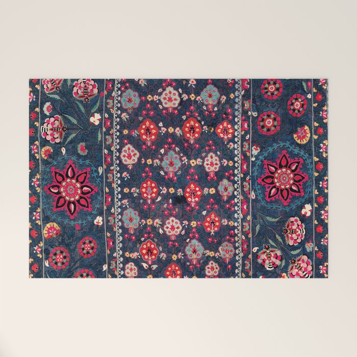 Lakai Suzani Shakhrisyabz Uzbek Embroidery Print Welcome Mat Gallery Image 1