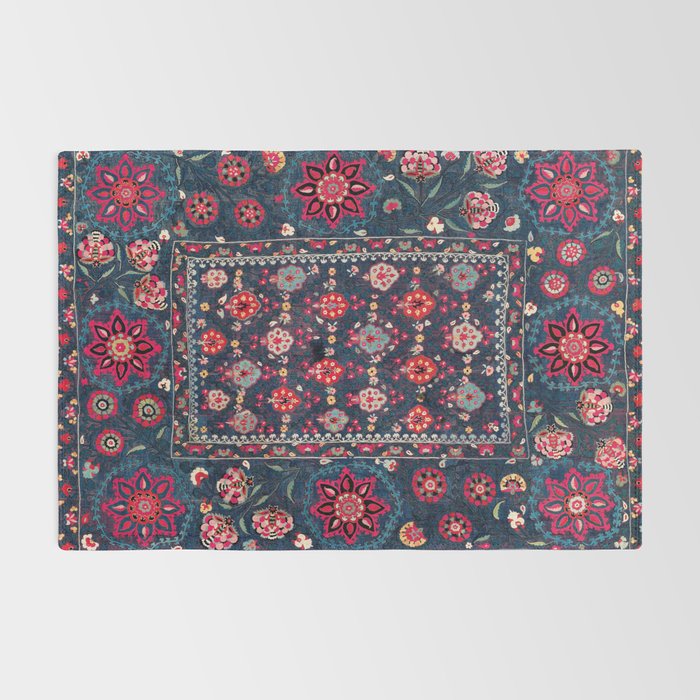 Lakai Suzani Shakhrisyabz Uzbek Embroidery Print Rug Gallery Image 2