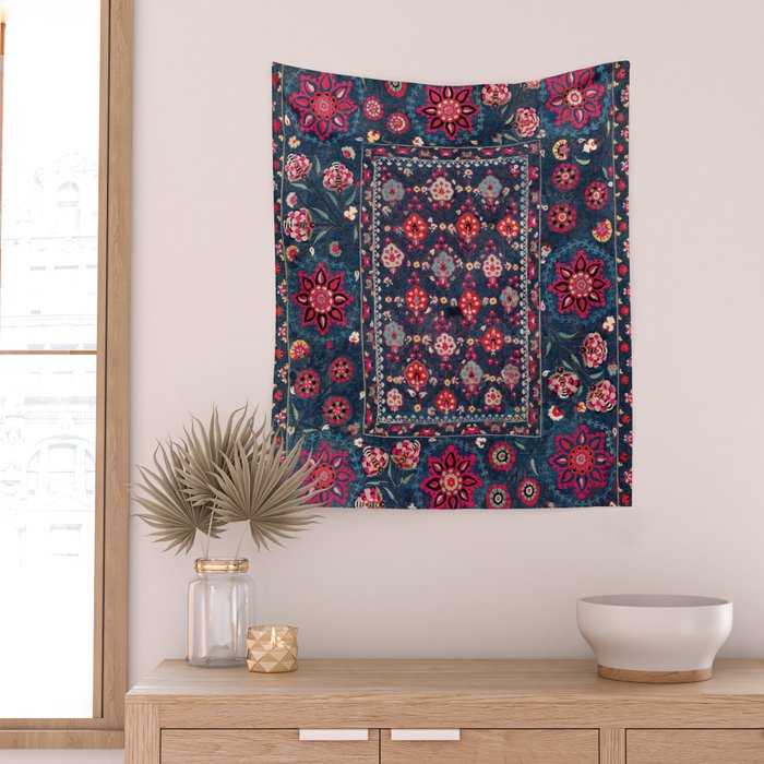 Lakai Suzani Shakhrisyabz Uzbek Embroidery Print Wall Tapestry Gallery Image 2