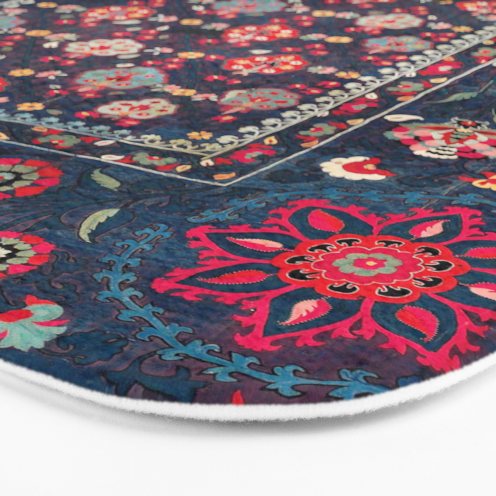 Lakai Suzani Shakhrisyabz Uzbek Embroidery Print Bath Mat Gallery Image 3
