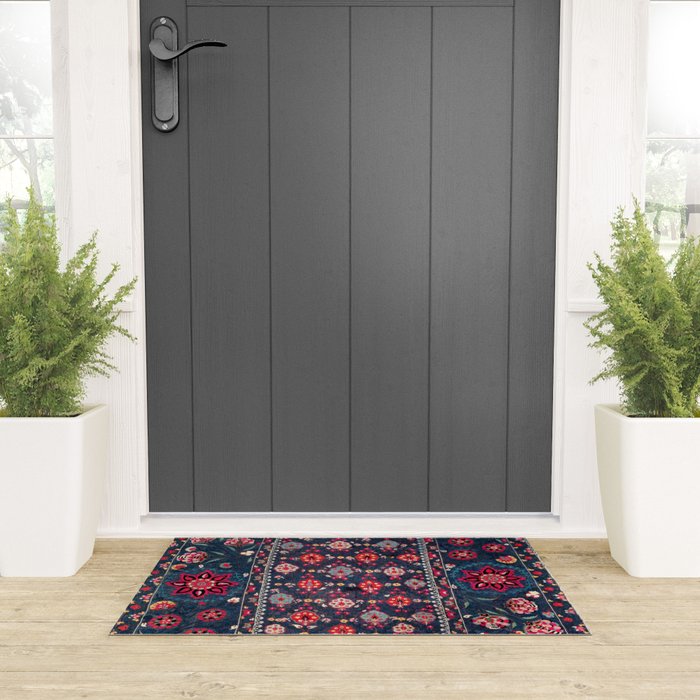 Lakai Suzani Shakhrisyabz Uzbek Embroidery Print Welcome Mat Gallery Image 3