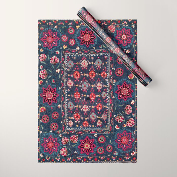 Lakai Suzani Shakhrisyabz Uzbek Embroidery Print Wrapping Paper Gallery Image 1
