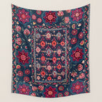 Lakai Suzani Shakhrisyabz Uzbek Embroidery Print Wall Tapestry Gallery Image 4
