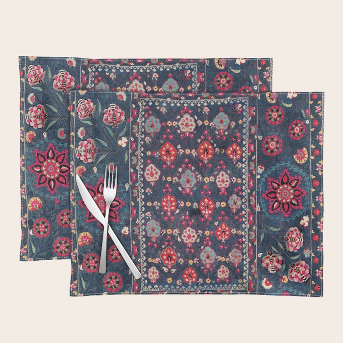 Lakai Suzani Shakhrisyabz Uzbek Embroidery Print Placemat Gallery Image 1