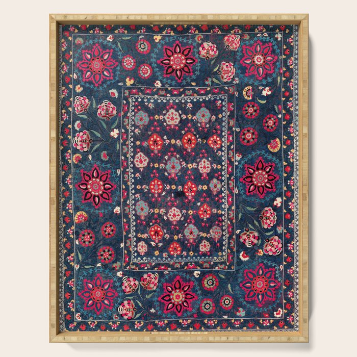 Lakai Suzani Shakhrisyabz Uzbek Embroidery Print Serving Tray Gallery Image 1