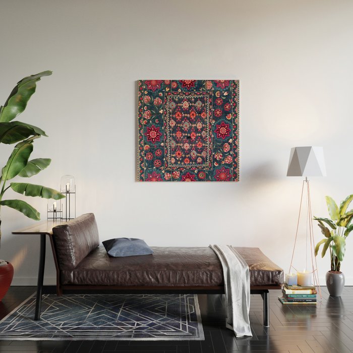 Lakai Suzani Shakhrisyabz Uzbek Embroidery Print Wood Wall Art Gallery Image 2
