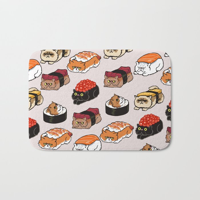 Sushi Persian Cat Bath Mat Gallery Image 1