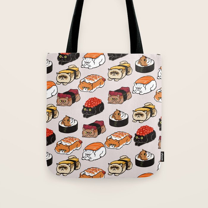Sushi Persian Cat Tote Bag Gallery Image 1