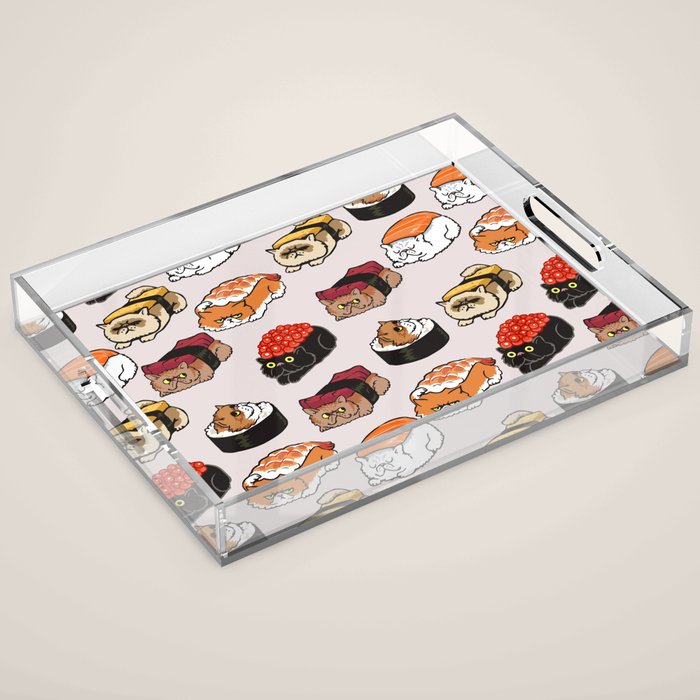 Sushi Persian Cat Acrylic Tray Gallery Image 1