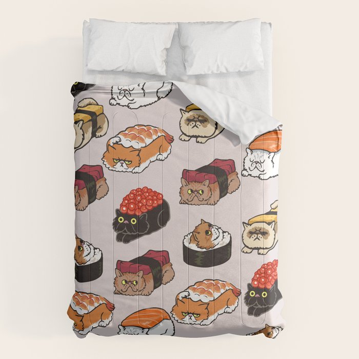 Sushi Persian Cat Comforter Gallery Image 6