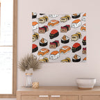 Sushi Persian Cat Wall Tapestry Gallery Image 2