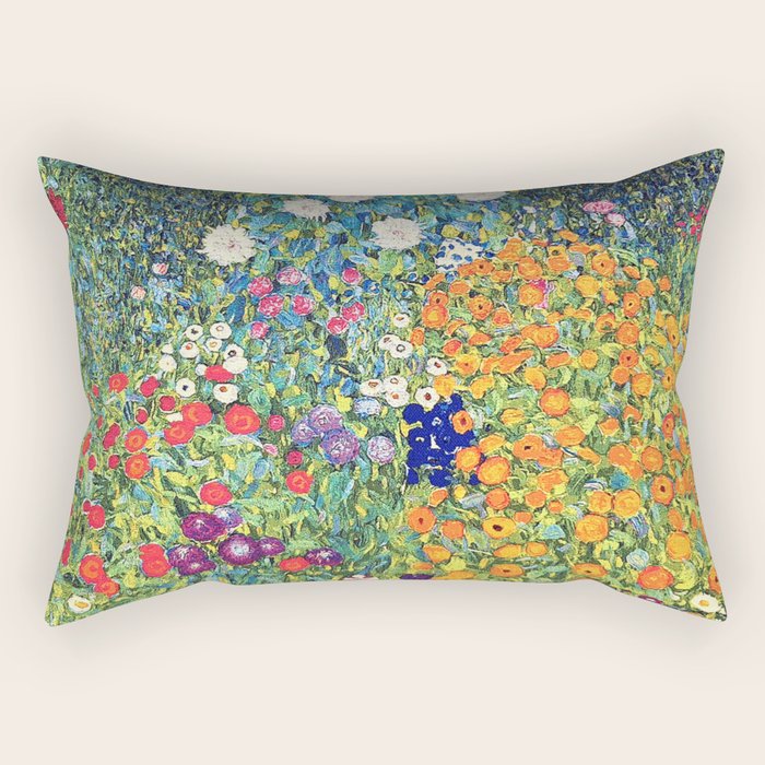 Gustav Klimt Flower Garden 2 Rectangular Pillow Gallery Image 2