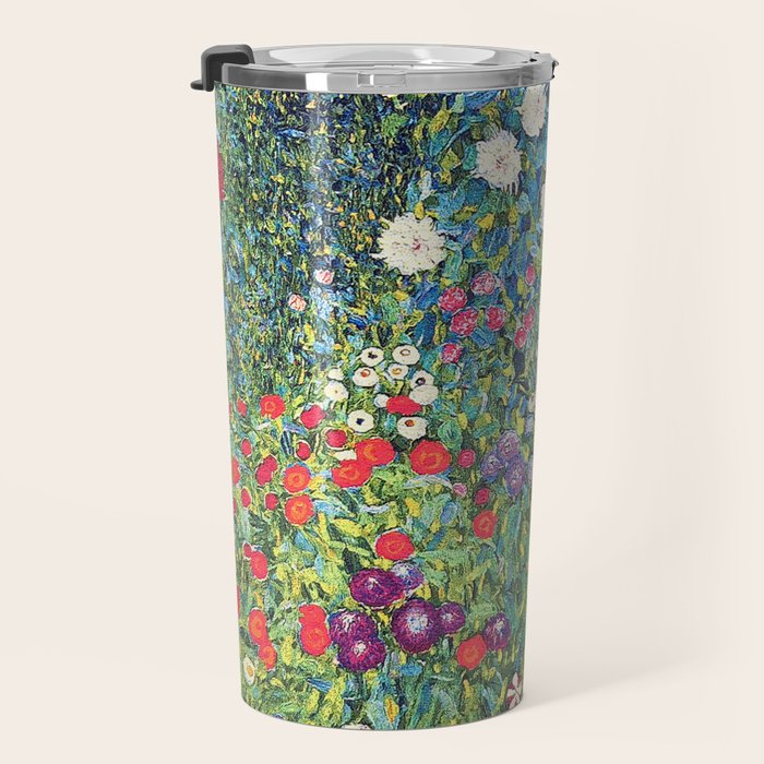 Gustav Klimt Flower Garden 2 Travel Mug Gallery Image 3