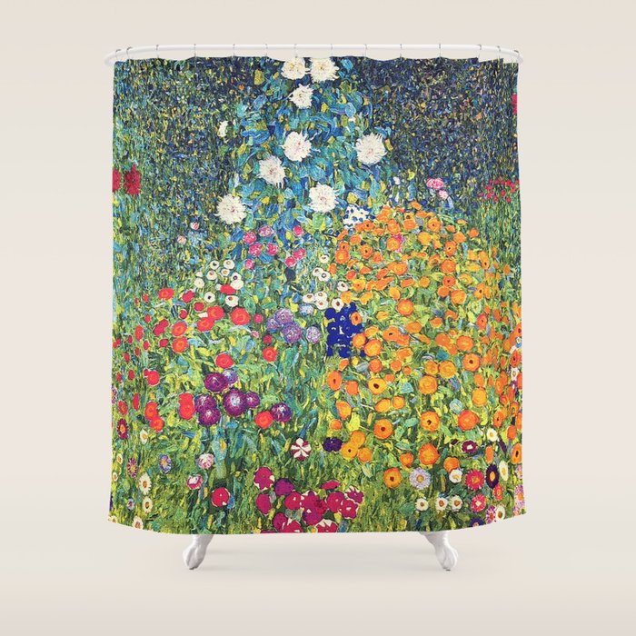 Gustav Klimt Flower Garden 2 Shower Curtain Gallery Image 1