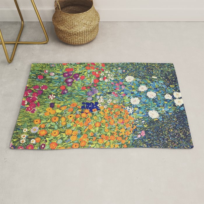 Gustav Klimt Flower Garden 2 Rug Gallery Image 1