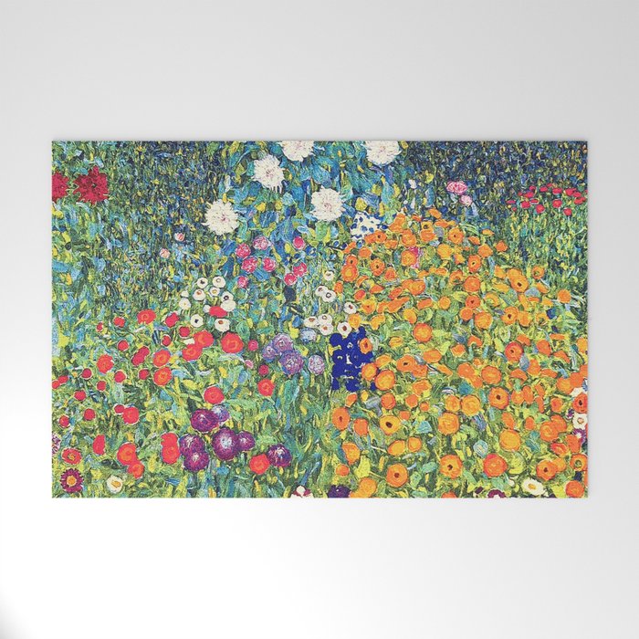 Gustav Klimt Flower Garden 2 Welcome Mat Gallery Image 1