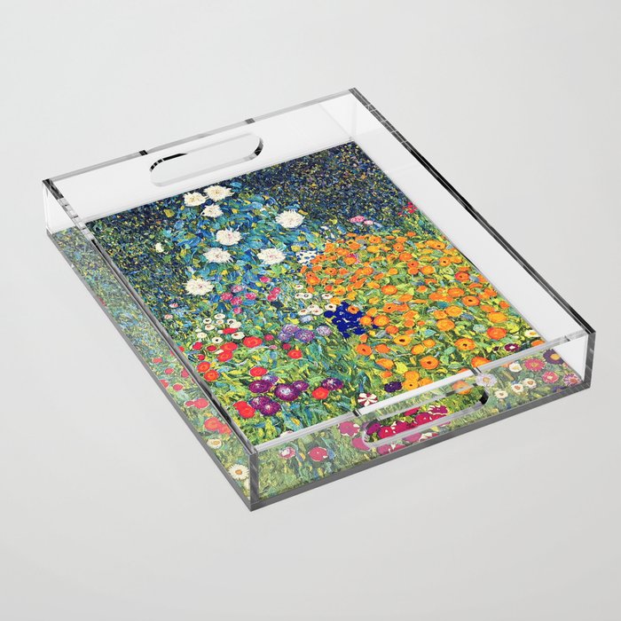 Gustav Klimt Flower Garden 2 Acrylic Tray Gallery Image 1