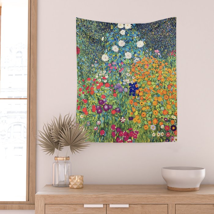 Gustav Klimt Flower Garden 2 Wall Tapestry – Society6