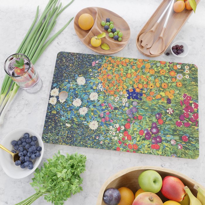 Gustav Klimt Flower Garden 2 Cutting Board Gallery Image 2