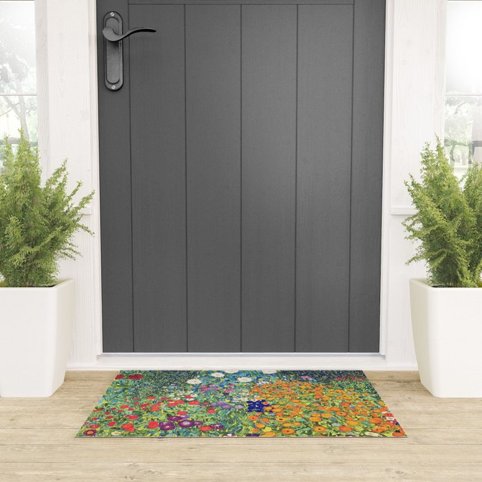 Gustav Klimt Flower Garden 2 Welcome Mat Gallery Image 3