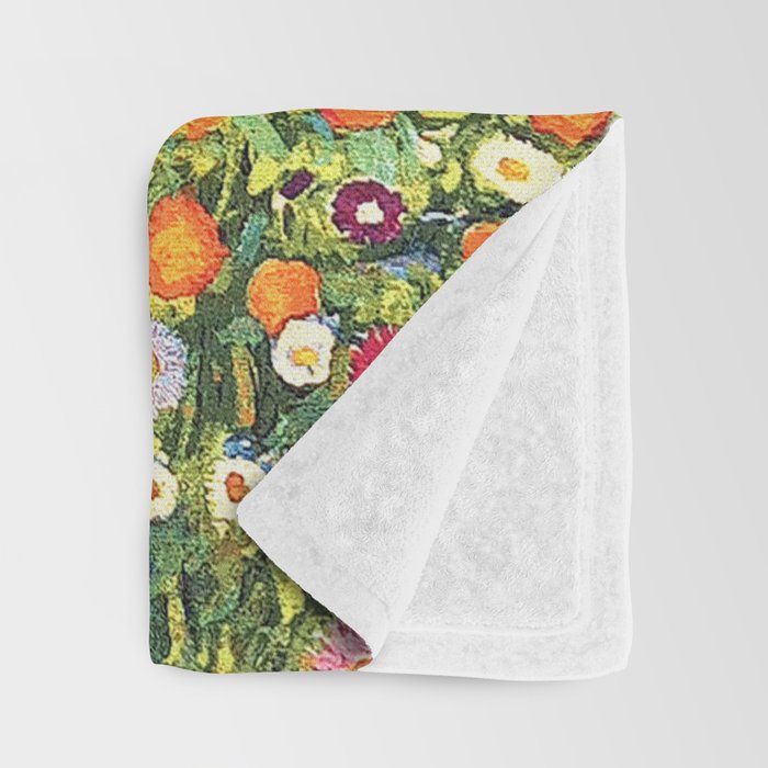 Gustav Klimt Flower Garden 2 Throw Blanket Gallery Image 3
