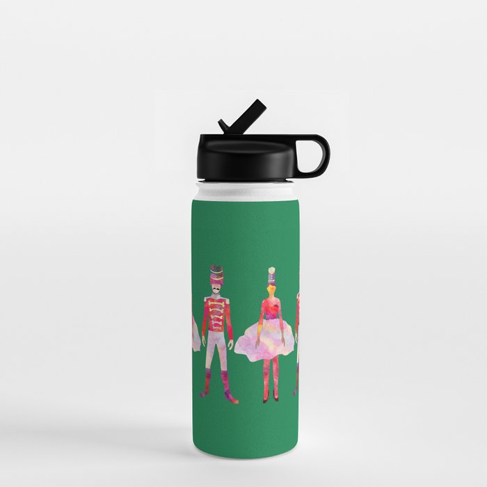 Nutcracker Ballet - Candy Cane Green Water Bottle Gallery Image 1