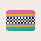 Checkered pattern grid / Vintage 80s / Retro 90s Bath Mat Gallery Image 1