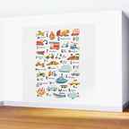 Beep Beep Alphabet Wall Mural Gallery Image 2