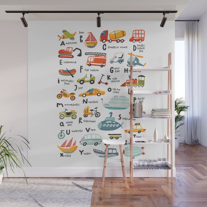 Beep Beep Alphabet Wall Mural Gallery Image 1