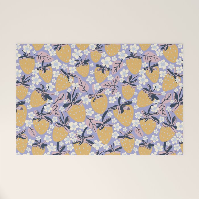 Yellow strawberries Welcome Mat Gallery Image 1