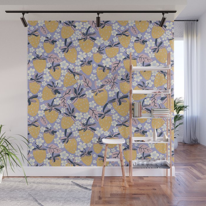 Yellow strawberries Wall Mural Gallery Image 1