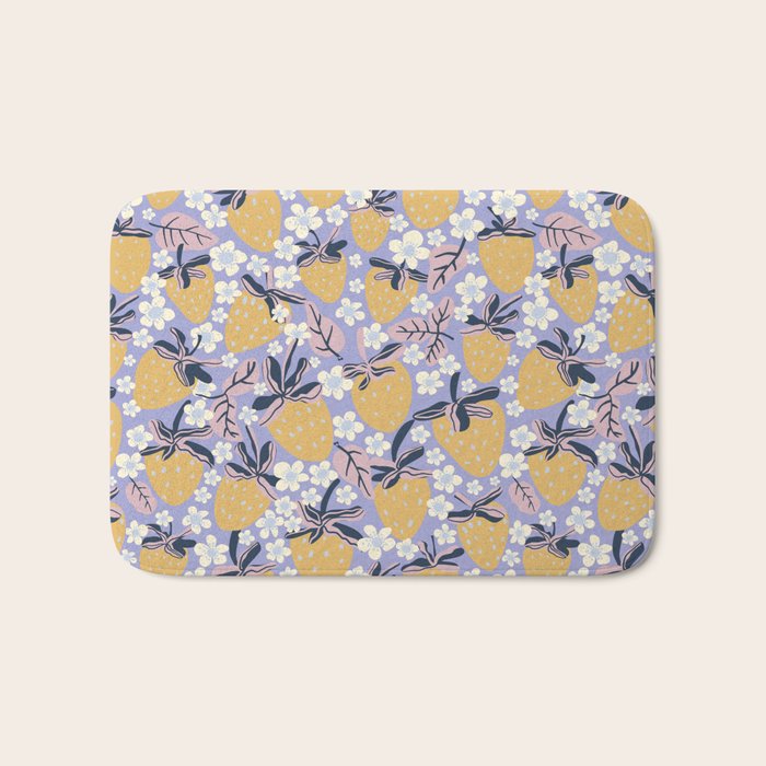 Yellow strawberries Bath Mat Gallery Image 1