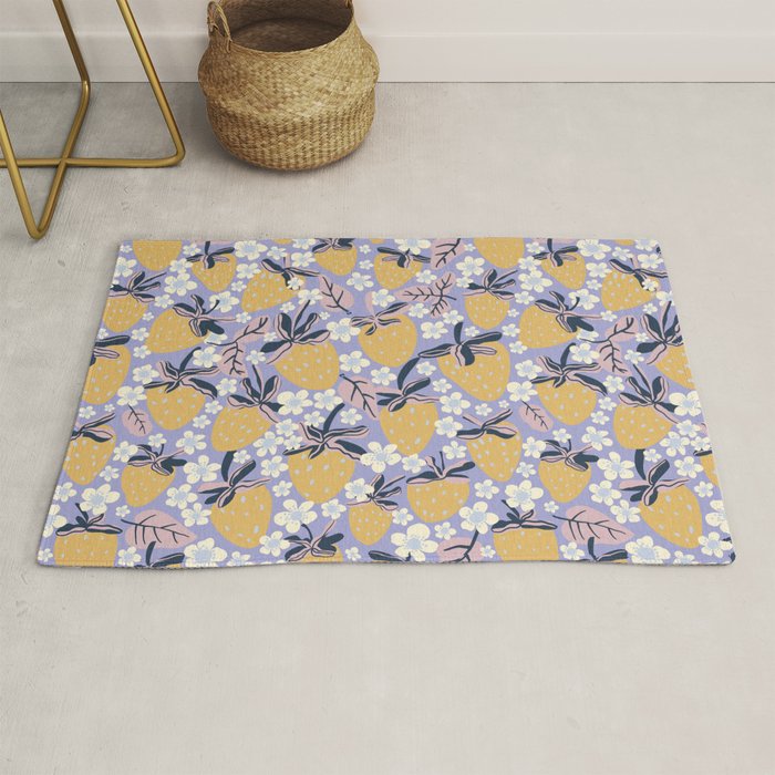 Yellow strawberries Rug Gallery Image 1