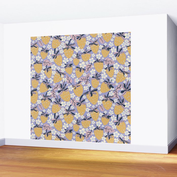 Yellow strawberries Wall Mural Gallery Image 2