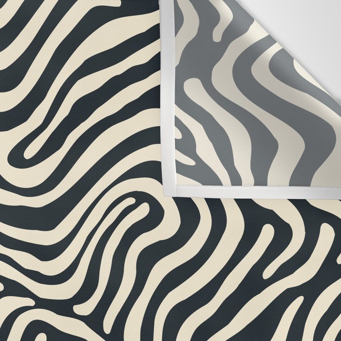 Abstract black and white stripe line pattern Wall Tapestry Gallery Image 3