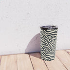 Abstract black and white stripe line pattern Travel Mug Gallery Image 4