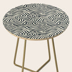 Abstract black and white stripe line pattern Side Table Gallery Image 2